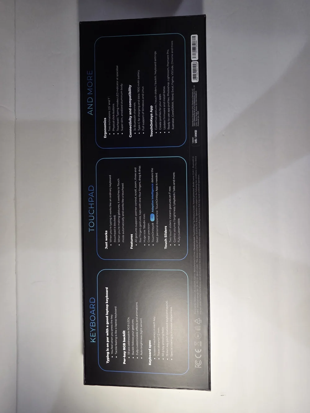 clevetura clvx  Black Wireless Keyboard with Rgb Backlight